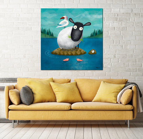 Ferry Across The Jersey - Sheepies Art Canvas